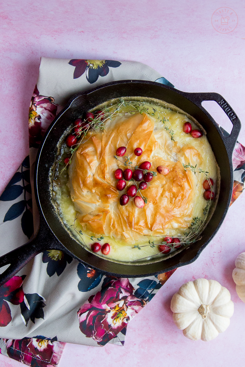 Phyllo-Wrapped Baked Brie with Cranberry Compote | Taste and Tipple