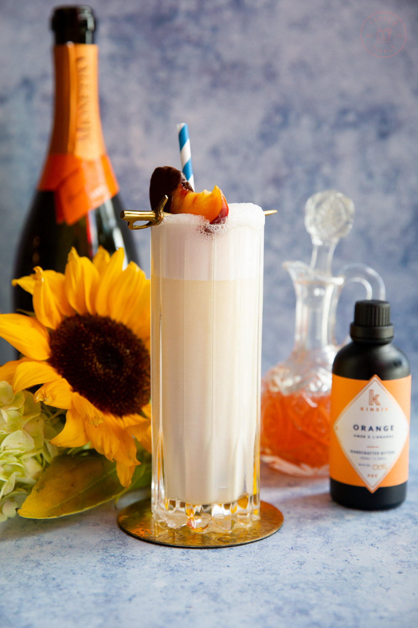 Peaches and Cream (Candy) Corn Fizz | Taste and Tipple