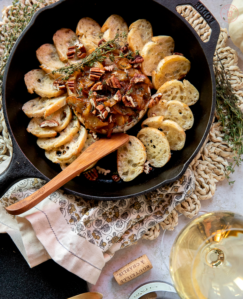 Baked Brie with Caramelized Pear | Taste and Tipple